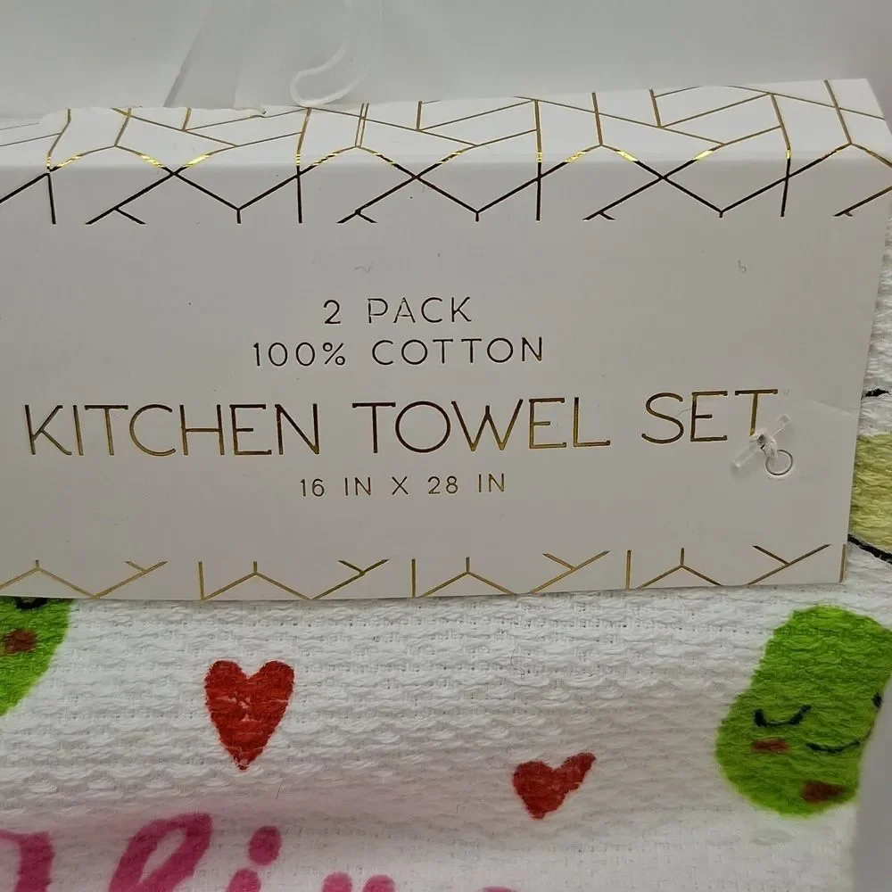 pun linens Olive you kitchen towels martini glass